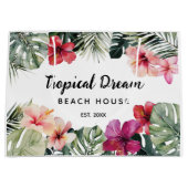 Watercolor Tropical Floral Botanical Beach House Große Geschenktüte (Vorderseite)