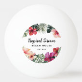 Watercolor Tropical Floral Botanical Beach House Tischtennisball (Rückseite)