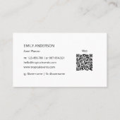 Watercolor Tropical Floral Botanical QR Code Visitenkarte (Rückseite)