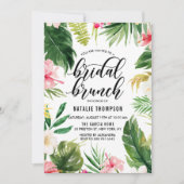 Watercolor Tropical Floral Frame Bridal Brunch Einladung (Vorderseite)