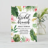 Watercolor Tropical Floral Frame Bridal Brunch Einladung (Stehend Vorderseite)