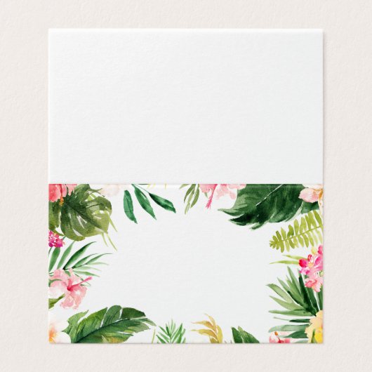 Watercolor Tropical Floral Frame Summer Wedding (Außenseite Aufgefaltet)