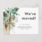 Watercolor Tropical Foliage We've Moved Postkarte (Vorderseite)
