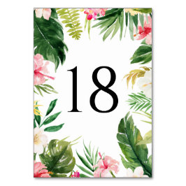 Watercolor Tropical Frame Summer Wedding Tischnummer