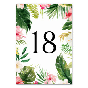 Watercolor Tropical Frame Summer Wedding Tischnummer