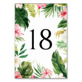 Watercolor Tropical Frame Summer Wedding Tischnummer (Vorderseite)