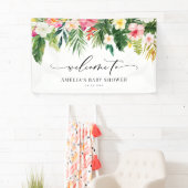 Watercolor Tropical Garland Summer Baby Dusche Banner (Insitu)