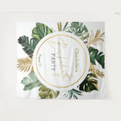 Watercolor Tropical Gold Bacheloretto Hintergrund Wandteppich (Vorderseite (Horizontal))