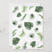 Watercolor Tropical Jungle Safari Baby Dusche Einladung (Rückseite)