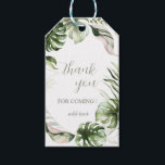 Watercolor Tropical Leaves Greenery  Geschenkanhänger<br><div class="desc">Elegant watercolor tropical leaves and greenery. Select the "customize" button to change the font style,  color,  and size.</div>