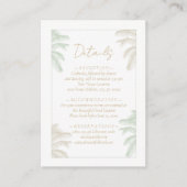 Watercolor Tropical Palm Tree Boho Hochzeiten Deta Begleitkarte (Vorderseite)