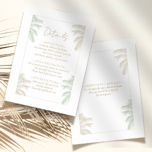 Watercolor Tropical Palm Tree Boho Hochzeiten Deta Begleitkarte