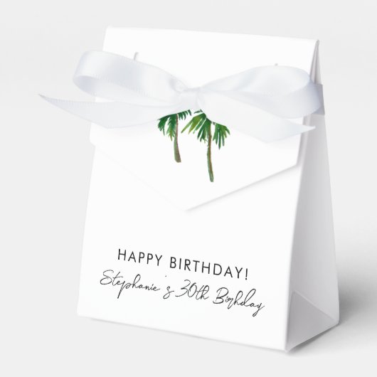 Watercolor Tropical Palm Trees Birthday Geschenkschachtel (Vorderseite)
