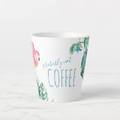 Watercolor Tropical Pink Flamingo Kaffee Milchtasse (Vorderseite)