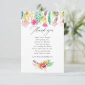 Watercolor Tropical Summer Beach Baby Dusche Dankeskarte (Stehend Vorderseite)