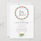Watercolor Tropical Summer Beach Baby Dusche Einladung (Vorderseite)