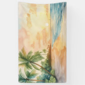 Watercolor Tropical Sunset Banner (Vertikal)