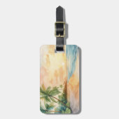 Watercolor Tropical Sunset Gepäckanhänger (Vorderseite vertikal)