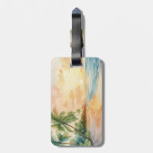 Watercolor Tropical Sunset Gepäckanhänger (Rückseite vertikal)