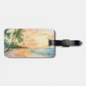 Watercolor Tropical Sunset Gepäckanhänger (Rückseite horizontal)