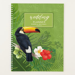 Watercolor Tropical Toucan Wedding Green V2 ID577 Planer