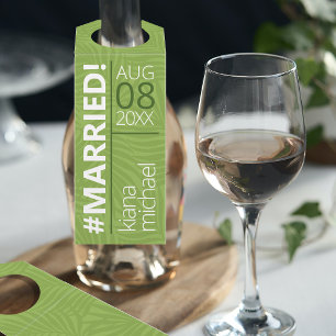 Watercolor Tropical #Verheiratet Grün ID577 Flaschenanhänger