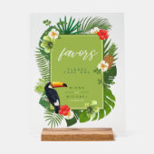 Watercolor Tropical w/Toucan Favors Green ID577 Acrylschild (Vorderseite)