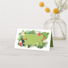 Watercolor Tropical w/Toucan Green ID577 Platzkarte