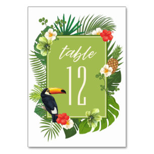 Watercolor Tropical w/Toucan Green ID577 Tischnummer