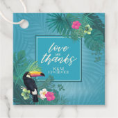 Watercolor Tropical w/Toucan Wedding Aquamarin ID5 Geschenkanhänger (Vorderseite)