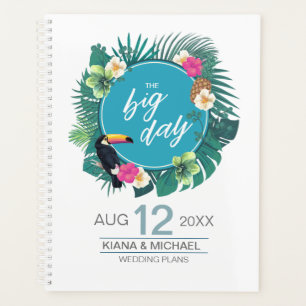 Watercolor Tropical w/Toucan Wedding Aquamarin ID5 Planer