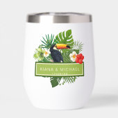 Watercolor Tropical w/Toucan Wedding ID577 (Rückseite)