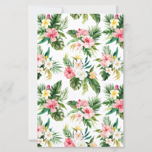Watercolor Tropical Wedding Addon and Wish Card (Rückseite)