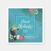 Watercolor Tropical Wedding Dank Aquamariner ID577 Serviette (Vorderseite)