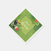 Watercolor Tropical Wedding dank Green ID577 Serviette (Ecke)