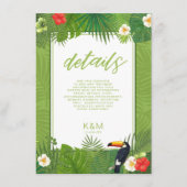 Watercolor Tropical Wedding Details Grün ID577 Begleitkarte (Vorderseite)