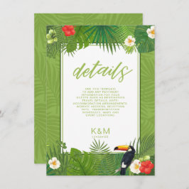 Watercolor Tropical Wedding Details Grün ID577 Begleitkarte