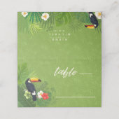 Watercolor Tropical Wedding Table Green ID577 Platzkarte (Außenseite Aufgefaltet)