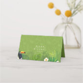 Watercolor Tropical Wedding Table Green ID577 Platzkarte (Rückseite)