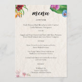 Watercolor Tropical Wedding Table Menükarte (Vorderseite)