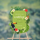 Watercolor Tropical Wedding Welcome Green ID577 Acrylschild (Neutral)