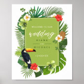 Watercolor Tropical Wedding Welcome Green ID577 Poster (Vorne)