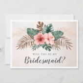 Watercolor Tropical wird meine Bridesmaid-Karte se (Vorderseite)