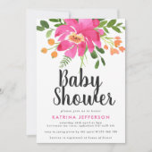 Watercolor Tropics Baby Dusche Einladung (Vorderseite)