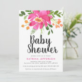 Watercolor Tropics Baby Dusche Einladung (Stehend Vorderseite)