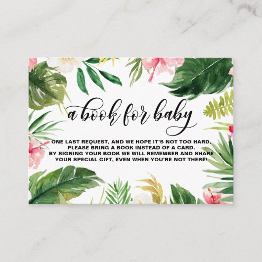 Watercolor Tropische Blume Buchanfrage Begleitkarte (Vorderseite)