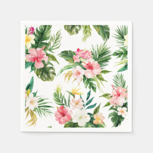Watercolor Tropische Blume Sommer Serviette