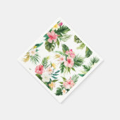 Watercolor Tropische Blume Sommer Serviette (Ecke)