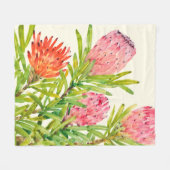Watercolor-tropische Blumen Fleecedecke (Vorderseite (Horizontal))