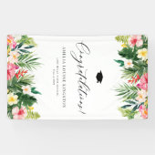Watercolor Tropischer Abschluss Herzlichen Glückwu Banner (Horizontal)